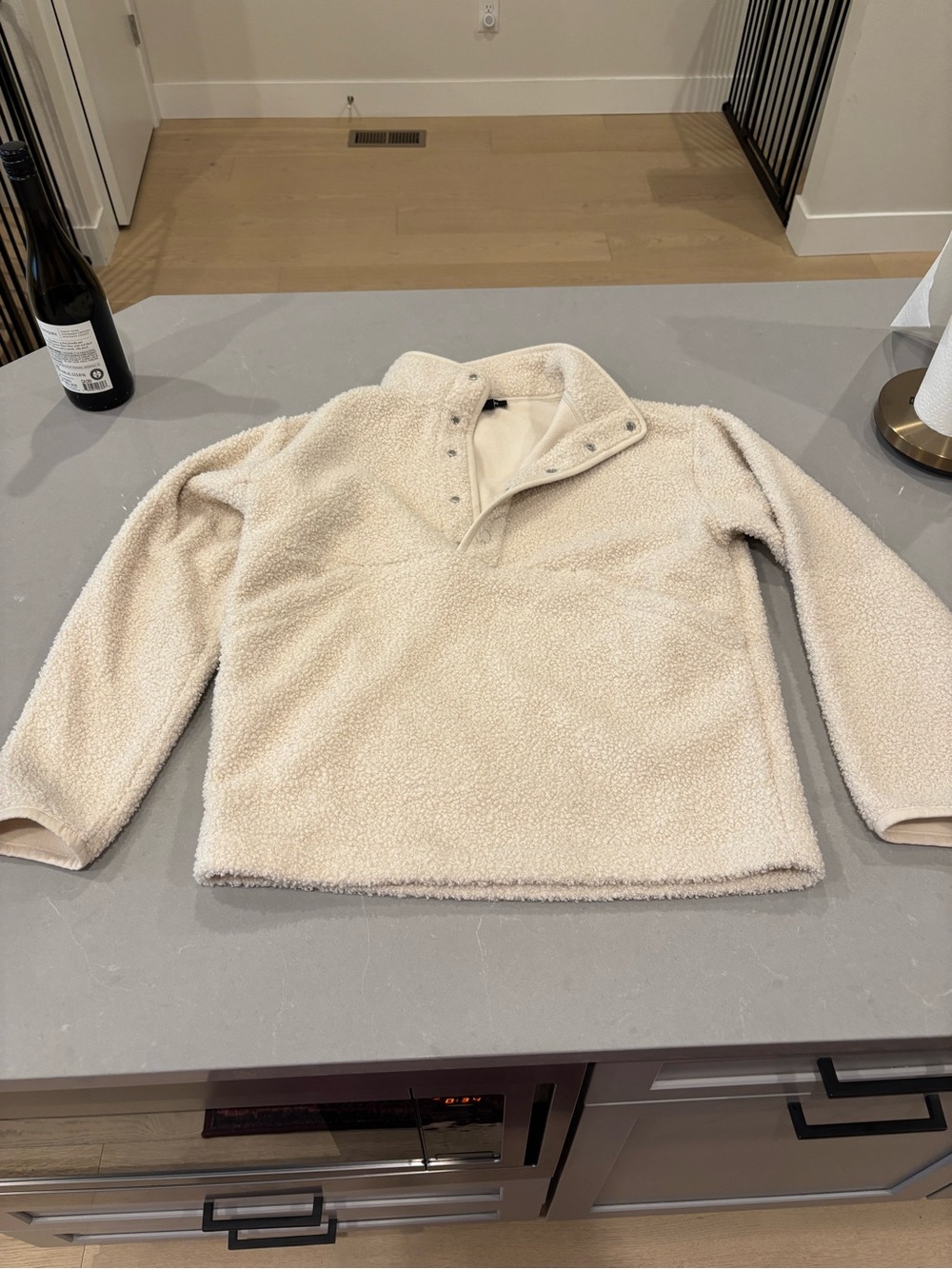 Express Cream Sherpa Zip-Up Pullover